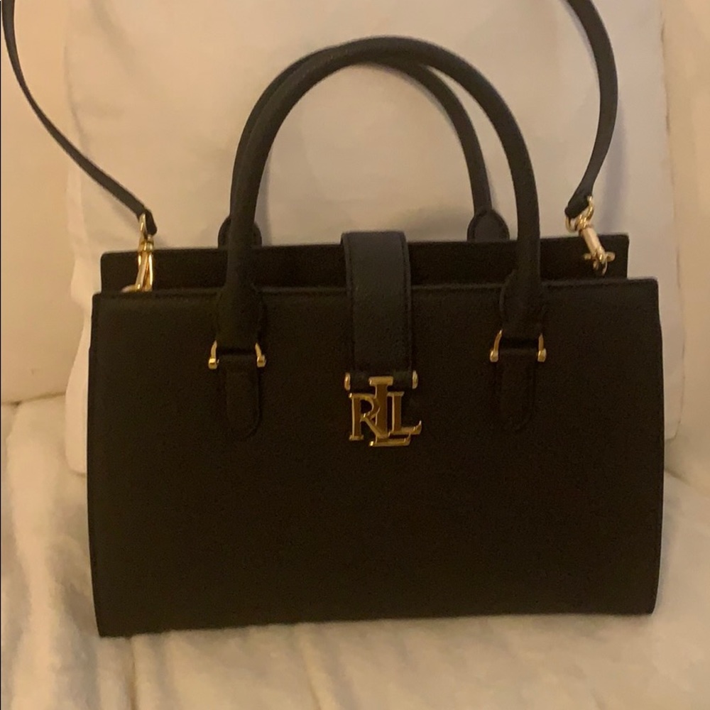New Ralph Lauren black leather bag.